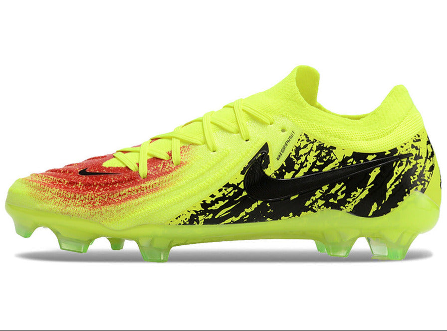 Phantom Luna Elite NU Low-top Super A Men's Full Knit Waterproof FG Soccer Shoes - Neon Yellow/Black/Orange