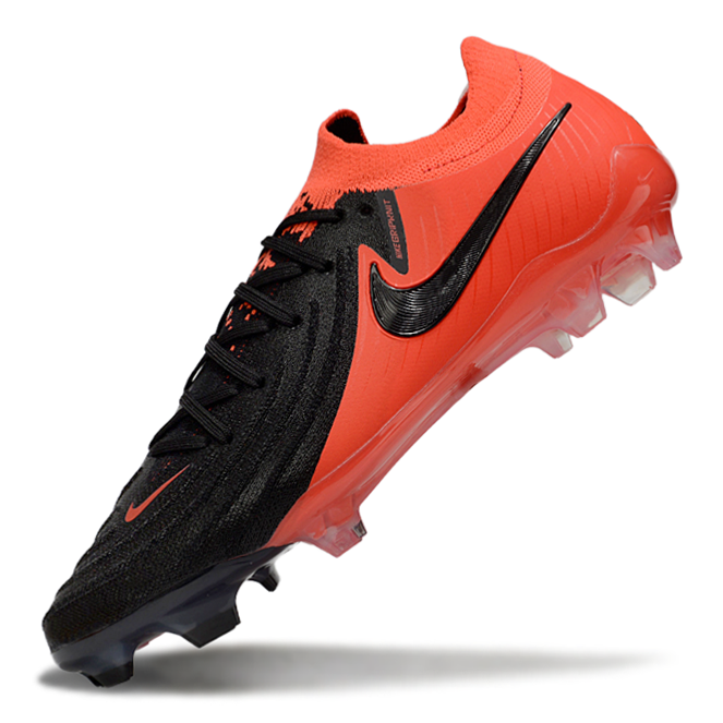 Phantom Luna Elite NU Low-top Super A Men's Full Knit Waterproof FG Soccer Shoes - Orange/Black