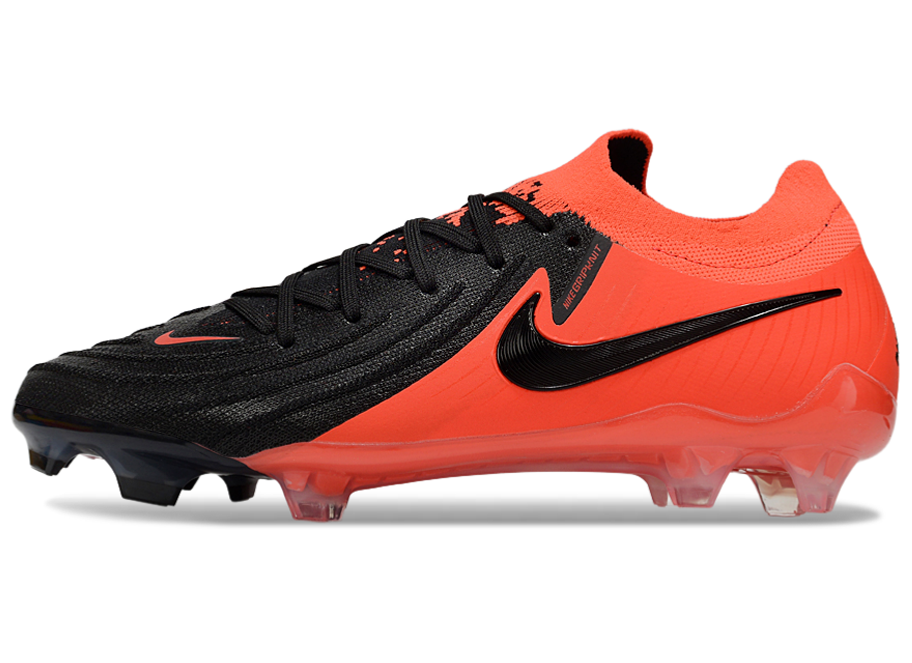 Phantom Luna Elite NU Low-top Super A Men's Full Knit Waterproof FG Soccer Shoes - Orange/Black