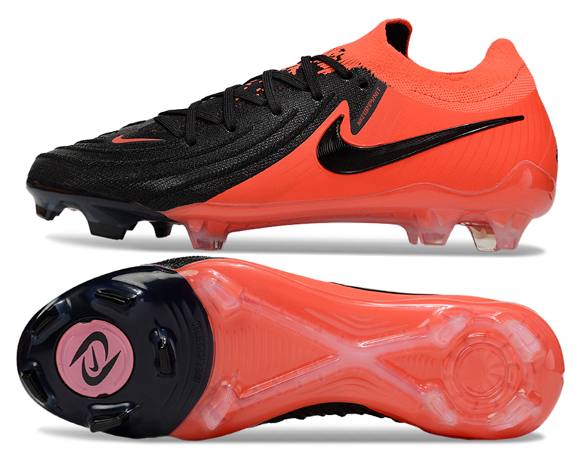 Phantom Luna Elite NU Low-top Super A Men's Full Knit Waterproof FG Soccer Shoes - Orange/Black