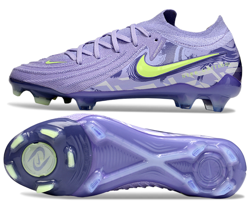Phantom Luna Elite NU Low-top Super A Men's Full Knit Waterproof FG Soccer Shoes - Purple Agate/Barely Volt