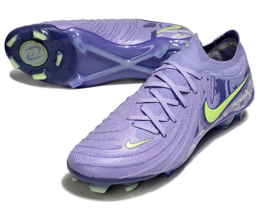 Phantom Luna Elite NU Low-top Super A Men's Full Knit Waterproof FG Soccer Shoes - Purple Agate/Barely Volt
