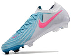 Phantom Luna Elite NU Low-top Super A Men's Full Knit Waterproof FG Soccer Shoes - Sky Blue/White/Red
