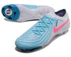 Phantom Luna Elite NU Low-top Super A Men's Full Knit Waterproof FG Soccer Shoes - Sky Blue/White/Red