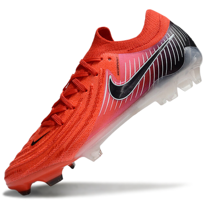 Phantom Luna Elite NU Low-top Super A Men's Full Knit Waterproof FG Soccer Shoes - Striking Red/Black