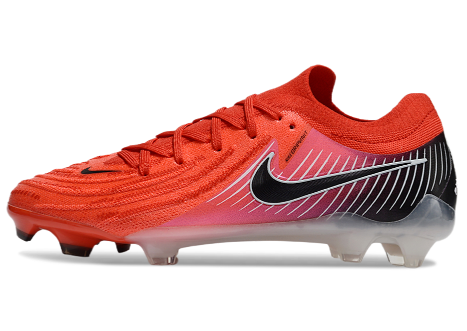 Phantom Luna Elite NU Low-top Super A Men's Full Knit Waterproof FG Soccer Shoes - Striking Red/Black