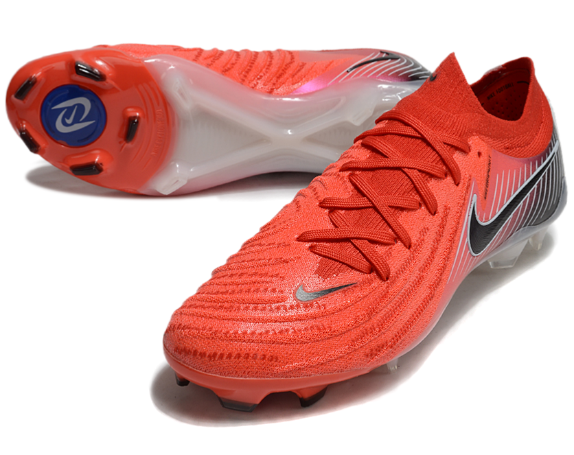 Phantom Luna Elite NU Low-top Super A Men's Full Knit Waterproof FG Soccer Shoes - Striking Red/Black