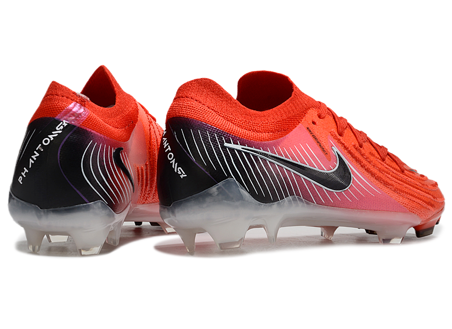 Phantom Luna Elite NU Low-top Super A Men's Full Knit Waterproof FG Soccer Shoes - Striking Red/Black