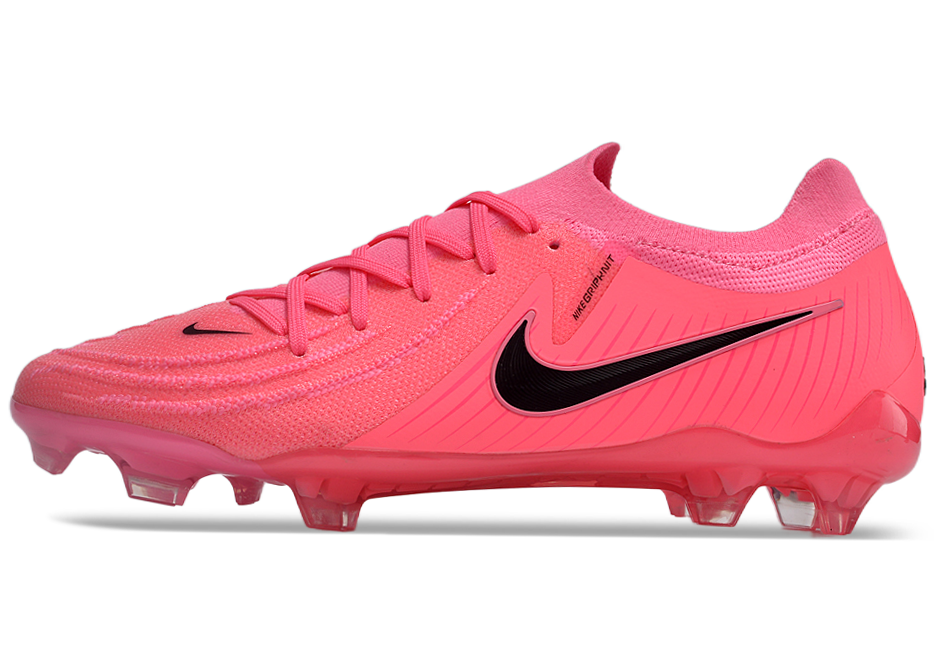 Phantom Luna Elite NU Low-top Super A Men's Full Knit Waterproof FG Soccer Shoes - Sunset Pulse / Black / Crimson Tint