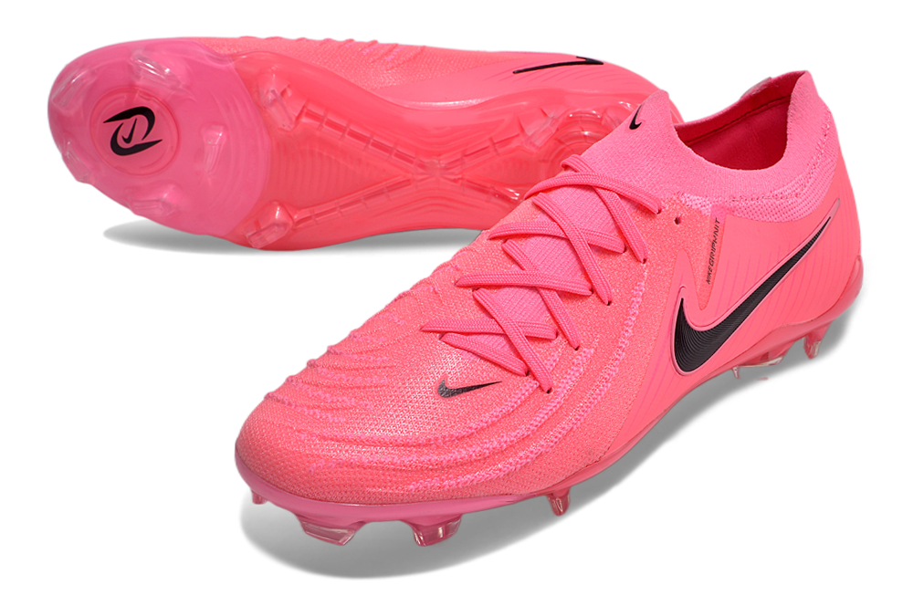 Phantom Luna Elite NU Low-top Super A Men's Full Knit Waterproof FG Soccer Shoes - Sunset Pulse / Black / Crimson Tint