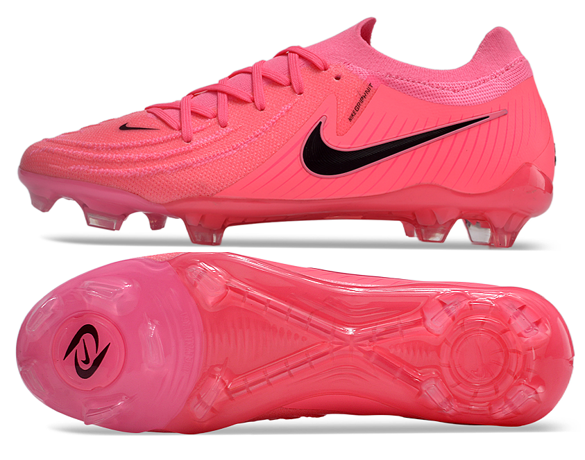 Phantom Luna Elite NU Low-top Super A Men's Full Knit Waterproof FG Soccer Shoes - Sunset Pulse / Black / Crimson Tint