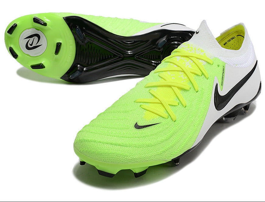 Phantom Luna Elite NU Low-top Super A Men's Full Knit Waterproof FG Soccer Shoes - Volt/White/Black