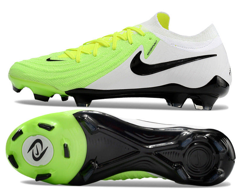 Phantom Luna Elite NU Low-top Super A Men's Full Knit Waterproof FG Soccer Shoes - Volt/White/Black