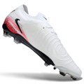 Phantom Luna Elite NU Low-top Super A Men's Full Knit Waterproof FG Soccer Shoes - White/Black/Crimson Red