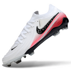 Phantom Luna Elite NU Low-top Super A Men's Full Knit Waterproof FG Soccer Shoes - White/Black/Crimson Red