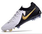 Phantom Luna Elite NU Low-top Super A Men's Full Knit Waterproof FG Soccer Shoes - White/Black/Gold