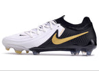 Phantom Luna Elite NU Low-top Super A Men's Full Knit Waterproof FG Soccer Shoes - White/Black/Gold
