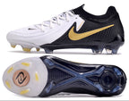 Phantom Luna Elite NU Low-top Super A Men's Full Knit Waterproof FG Soccer Shoes - White/Black/Gold