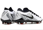 Phantom Luna Elite NU Low-top Super A Men's Full Knit Waterproof FG Soccer Shoes - White/Black/Gray/Red