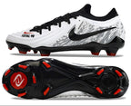 Phantom Luna Elite NU Low-top Super A Men's Full Knit Waterproof FG Soccer Shoes - White/Black/Gray/Red