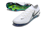 Phantom Luna Elite NU Low-top Super A Men's Full Knit Waterproof FG Soccer Shoes - White/Black/Green