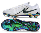 Phantom Luna Elite NU Low-top Super A Men's Full Knit Waterproof FG Soccer Shoes - White/Black/Green