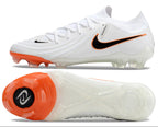 Phantom Luna Elite NU Low-top Super A Men's Full Knit Waterproof FG Soccer Shoes - White/Black/Orange