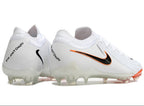 Phantom Luna Elite NU Low-top Super A Men's Full Knit Waterproof FG Soccer Shoes - White/Black/Orange