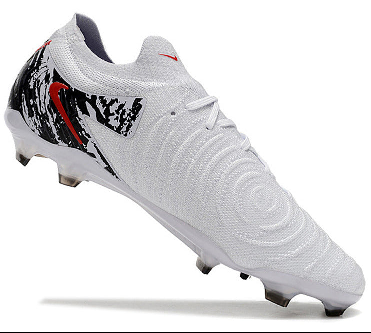 Phantom Luna Elite NU Low-top Super A Men's Full Knit Waterproof FG Soccer Shoes - White/Black/Red