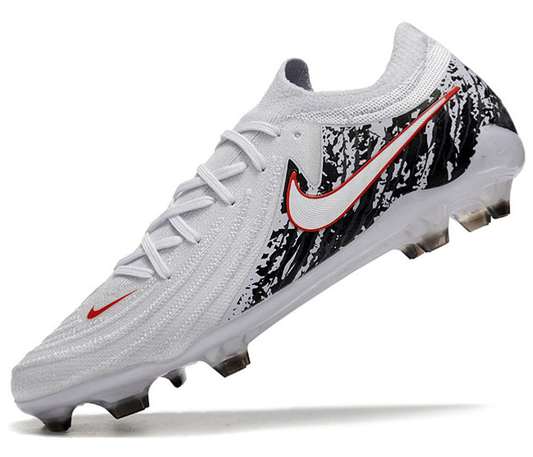 Phantom Luna Elite NU Low-top Super A Men's Full Knit Waterproof FG Soccer Shoes - White/Black/Red