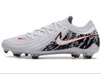 Phantom Luna Elite NU Low-top Super A Men's Full Knit Waterproof FG Soccer Shoes - White/Black/Red