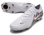 Phantom Luna Elite NU Low-top Super A Men's Full Knit Waterproof FG Soccer Shoes - White/Black/Red