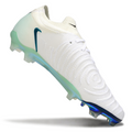 Phantom Luna Elite NU Low-top Super A Men's Full Knit Waterproof FG Soccer Shoes - White/Blue/Green