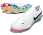 Phantom Luna Elite NU Low-top Super A Men's Full Knit Waterproof FG Soccer Shoes - White/Blue/Red/Black