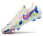 Phantom Luna Elite NU Low-top Super A Men's Full Knit Waterproof FG Soccer Shoes - White/Blue/Red/Yellow