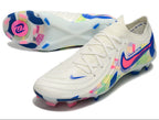Phantom Luna Elite NU Low-top Super A Men's Full Knit Waterproof FG Soccer Shoes - White/Blue/Red/Yellow
