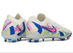 Phantom Luna Elite NU Low-top Super A Men's Full Knit Waterproof FG Soccer Shoes - White/Blue/Red/Yellow