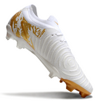Phantom Luna Elite NU Low-top Super A Men's Full Knit Waterproof FG Soccer Shoes - White/Gold