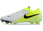 Phantom Luna Elite NU Low-top Super A Men's Full Knit Waterproof FG Soccer Shoes - White/Neon Yellow/Black