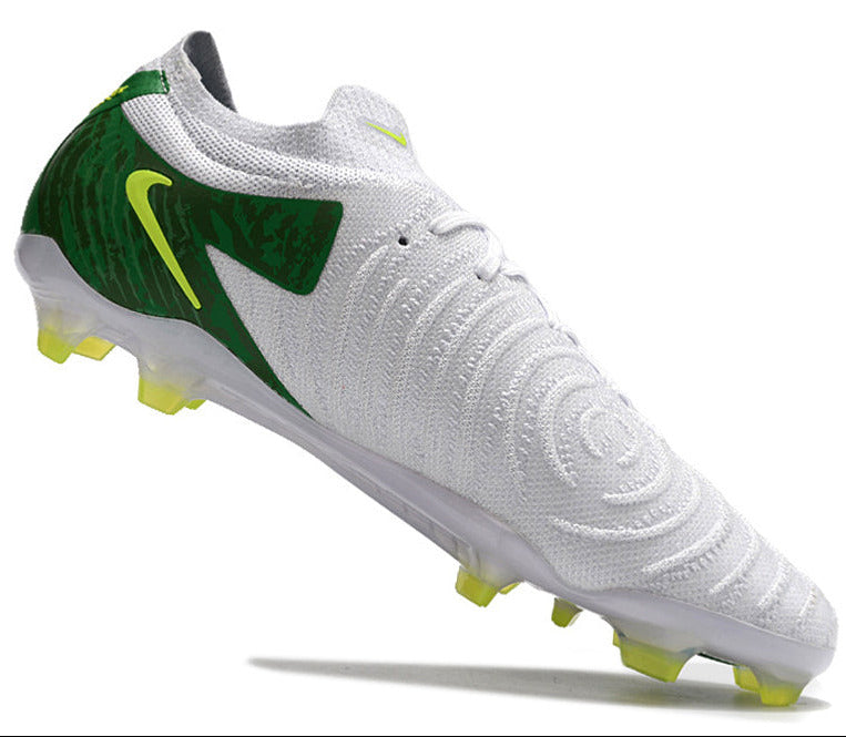 Phantom Luna Elite NU Low-top Super A Men's Full Knit Waterproof FG Soccer Shoes - White/Neon Yellow/Green