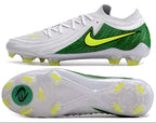Phantom Luna Elite NU Low-top Super A Men's Full Knit Waterproof FG Soccer Shoes - White/Neon Yellow/Green