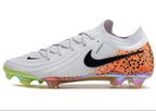 Phantom Luna Elite NU Low-top Super A Men's Full Knit Waterproof FG Soccer Shoes - White/Orange/Black/Green