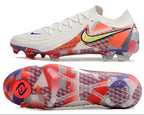Phantom Luna Elite NU Low-top Super A Men's Full Knit Waterproof FG Soccer Shoes - White/Orange/Light Zitron