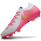 Phantom Luna Elite NU Low-top Super A Men's Full Knit Waterproof FG Soccer Shoes - White/Pink/Gold
