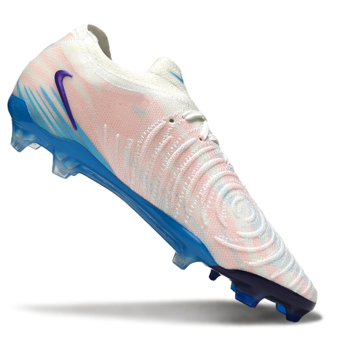 Phantom Luna Elite NU Low-top Super A Men's Full Knit Waterproof FG Soccer Shoes - White/Pink/Violet/Blue