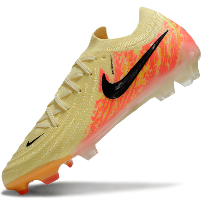 Phantom Luna Elite NU Low-top Super A Men's Full Knit Waterproof FG Soccer Shoes - Yellow/Orange