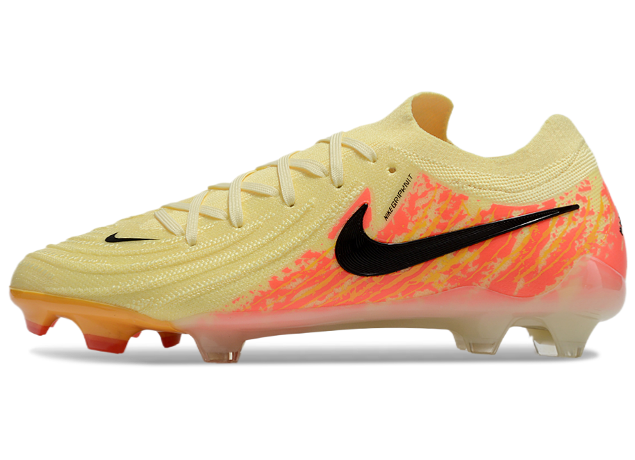 Phantom Luna Elite NU Low-top Super A Men's Full Knit Waterproof FG Soccer Shoes - Yellow/Orange