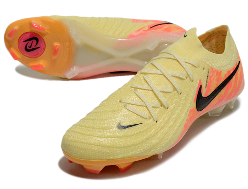 Phantom Luna Elite NU Low-top Super A Men's Full Knit Waterproof FG Soccer Shoes - Yellow/Orange