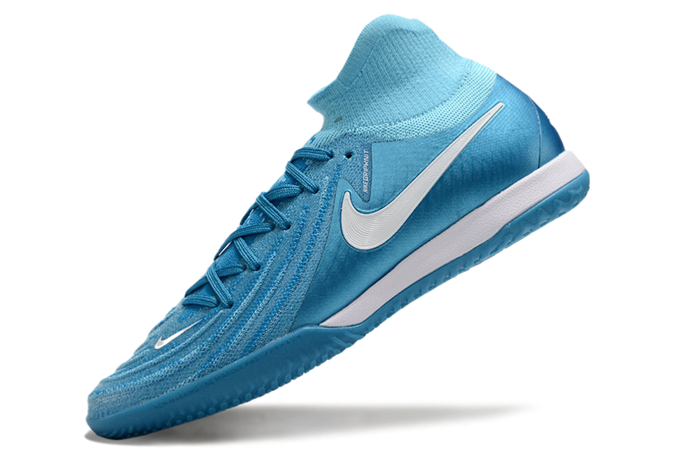 Phantom Luna Elite NU Men's Full Knit Anti-Level MD Soccer Shoes - Blue/White
