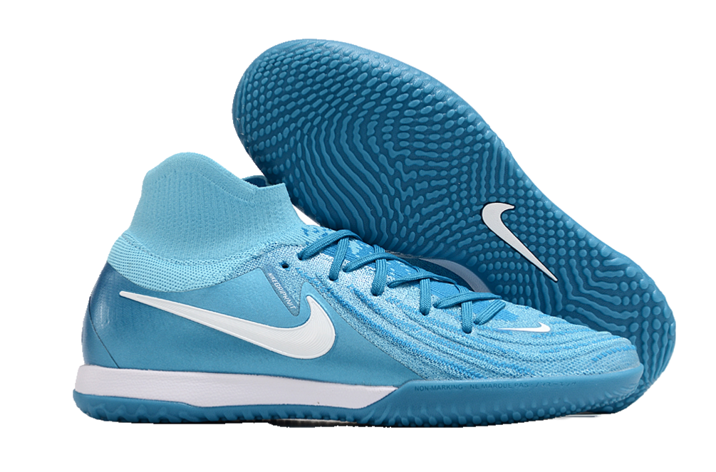 Phantom Luna Elite NU Men's Full Knit Anti-Level MD Soccer Shoes - Blue/White